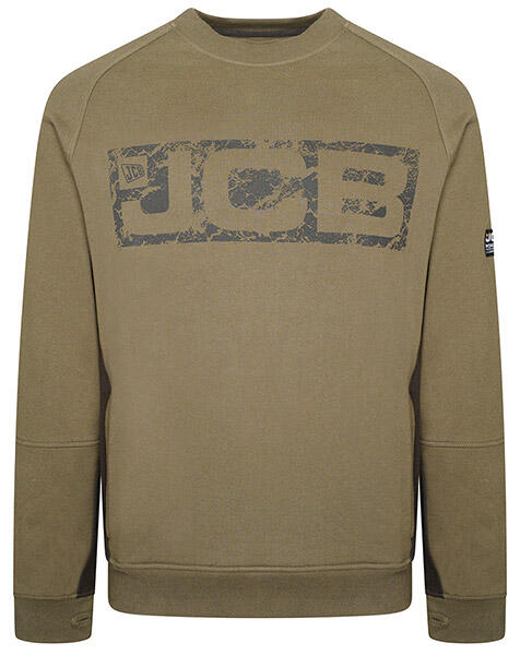 Jcb Workwear Trade Crew Sweatshirt Olive Green