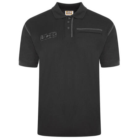 Jcb Workwear Trade Work Short Sleeve Polo  Black