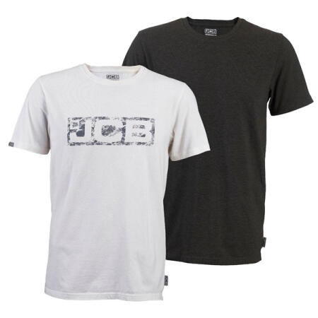 Jcb Workwear Essential Twin Pack T-Shirts White/Grey