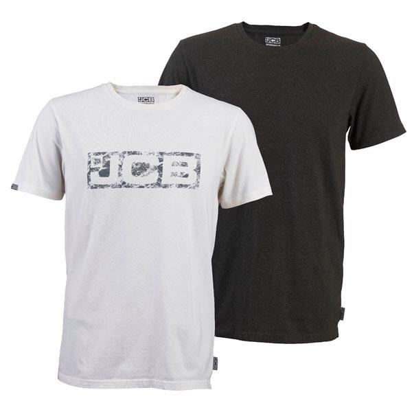 Jcb Workwear Essential Twin Pack T-Shirts White/Grey