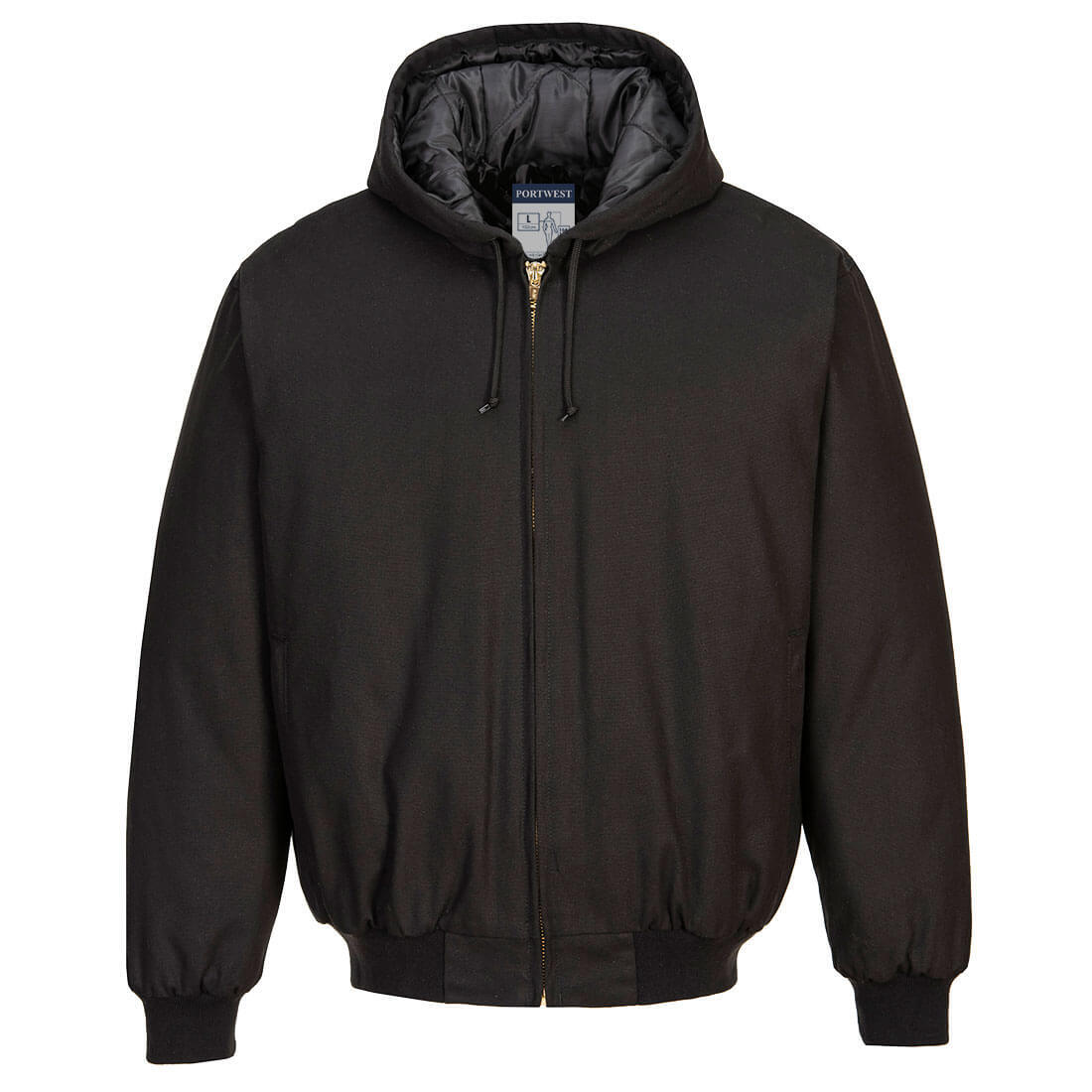 DC801 Duck Quilt Lined Hooded Jacket Black
