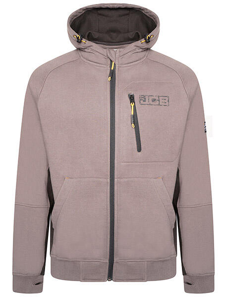 Jcb Workwear Trade Zip Thru Hoodie Grey