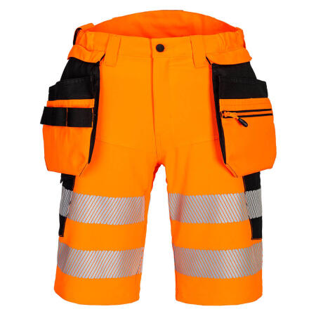 DX446 DX4 Hi-Vis Holster Pocket Shorts Orange/Black