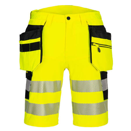 DX446 DX4 Hi-Vis Holster Pocket Shorts Yellow/Black