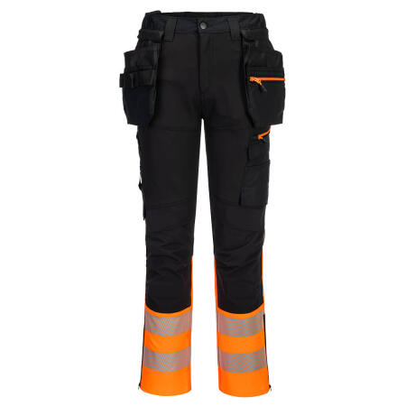 DX457 DX4 Hi-Vis Class 1 Detachable Holster Pocket Craft Trousers Orange/Black