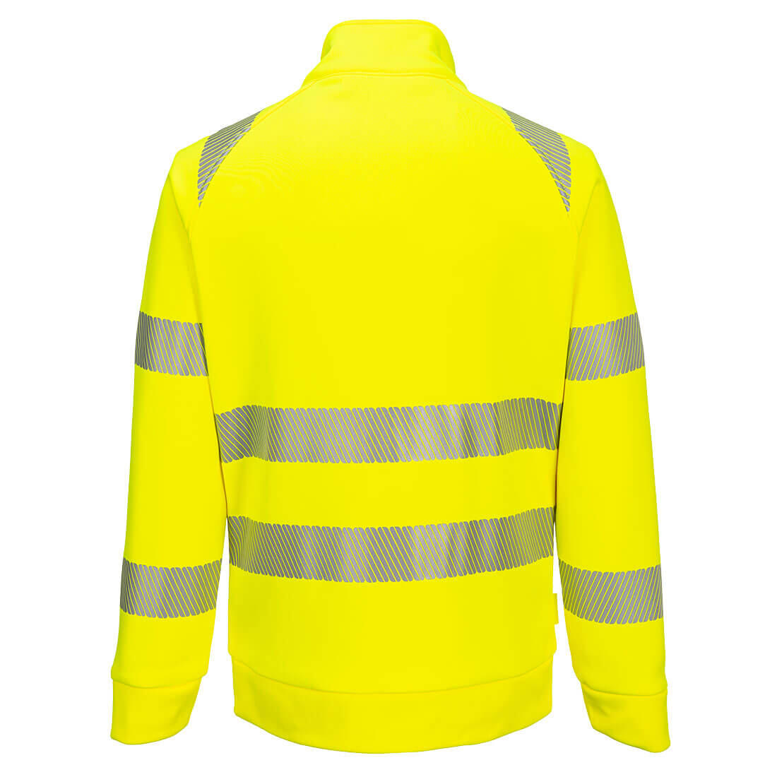 DX477 DX4 Hi-Vis Funnel Neck Zipped Sweatshirt Yellow/Black - Image 2