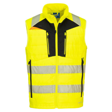 DX479 DX4 Hi-Vis Hybrid Baffle Bodywarmer Yellow/Black