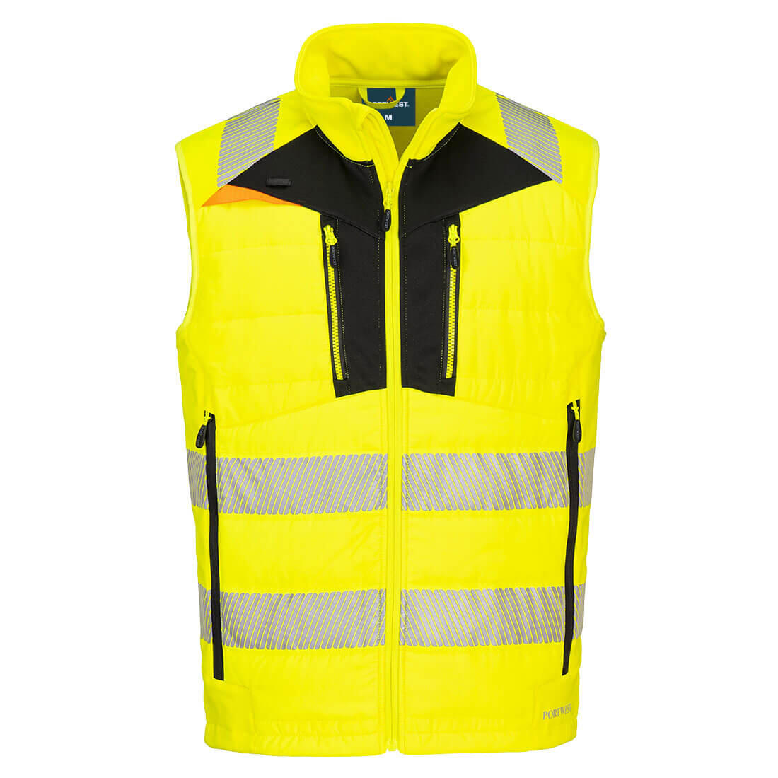 DX479 DX4 Hi-Vis Hybrid Baffle Bodywarmer Yellow/Black