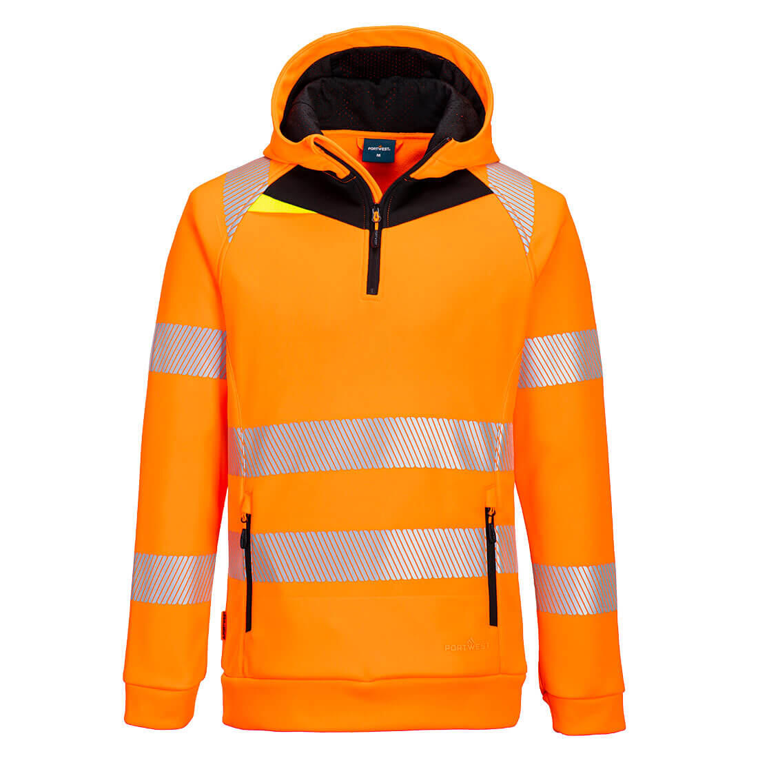 DX482 DX4 Hi-Vis 1/4 Zip Hoodie Orange/Black