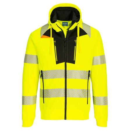 DX484 DX4 Hi-Vis Zip Hoodie Yellow/Black