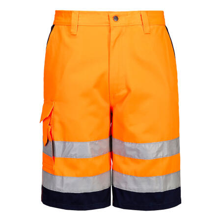 E043 Hi-Vis Contrast Shorts Orange/Navy