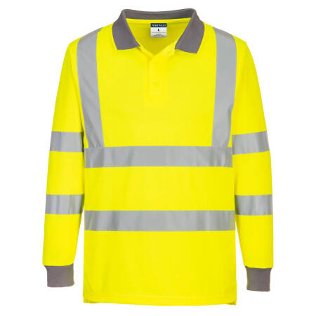 Portwest EC11 Eco Hi-Vis Polo Shirt L/S (6 Pack)  Yellow