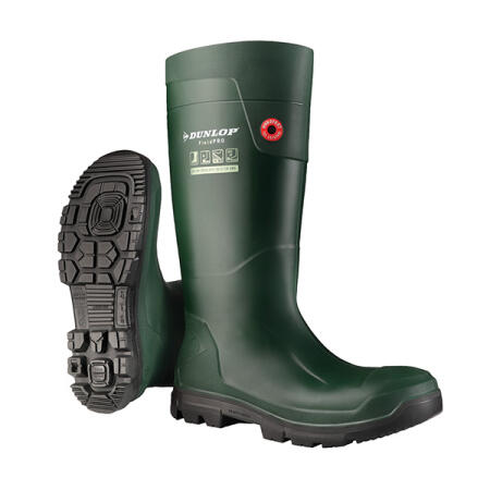 Dunlop Purofort Fieldpro Full Safety Wellington Green