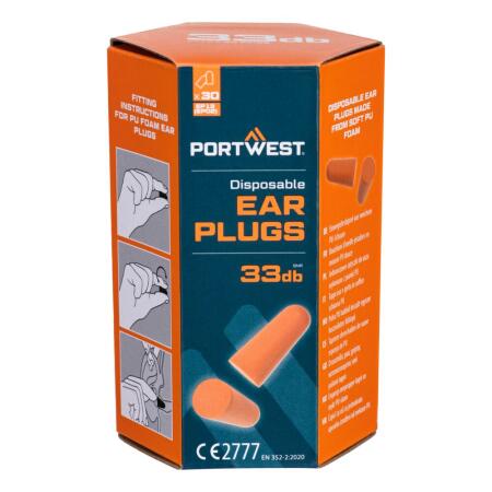 EP13 PU Foam Ear Plugs (30 Pairs) Orange