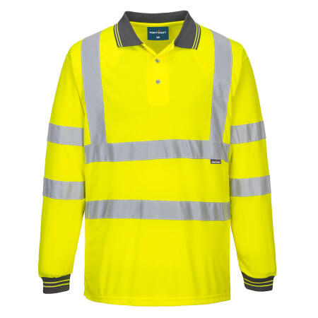ES277 ES1 Essential Hi-Vis Polo Shirt L/S Yellow