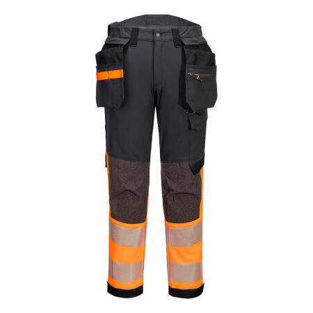 EV442 EV4 Hi-Vis Stretch Detachable Holster Class 1 Trousers Orange/Metal Grey