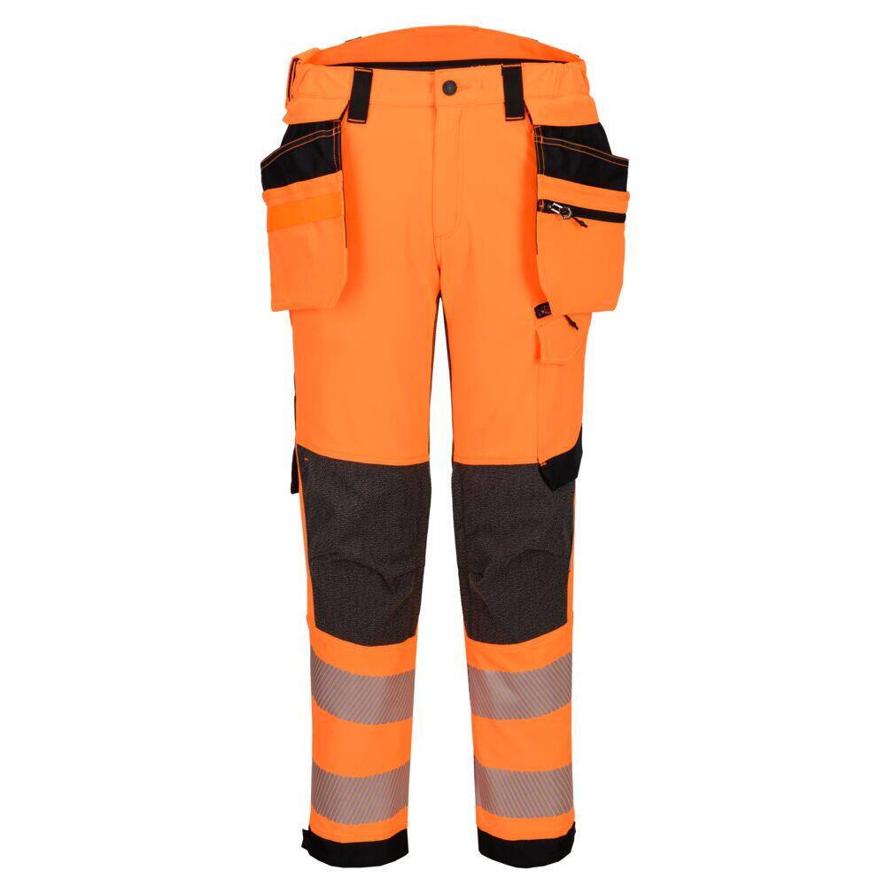 EV448 EV4 Hi-Vis Stretch Detachable Holster Class 2 Trousers Orange/Black Short
