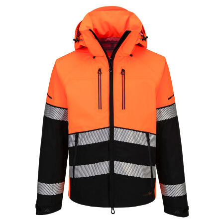 EV465 EV4 Hi-Vis Shell Jacket (3L) Orange/Black