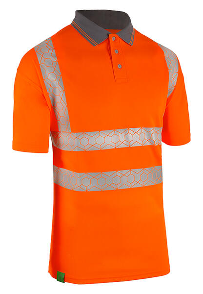 Beeswift Envirowear Hi-Vis Short Sleeve Recyclable Polo Shirt Orange
