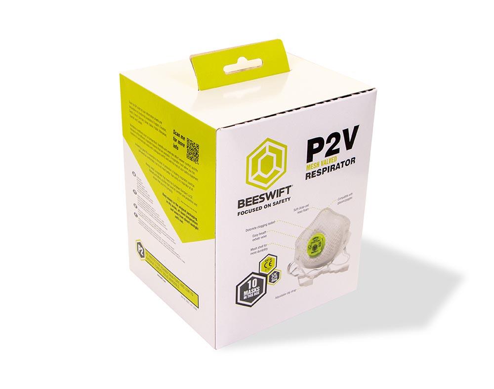 Beeswift Vented P2 Premium Mesh Cup Mask White - Image 2