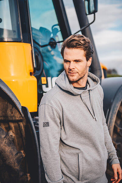 Jcb Workwear Essential Hoodie Grey - Image 2
