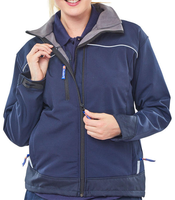 Beeswift Ladies Soft Shell Jacket Navy Blue - Image 2