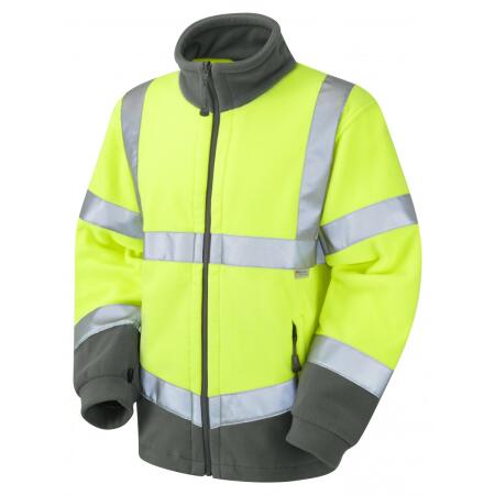 LEO Workwear HARTLAND ISO 20471 Cl 3 Fleece Jacket HV YELLOW