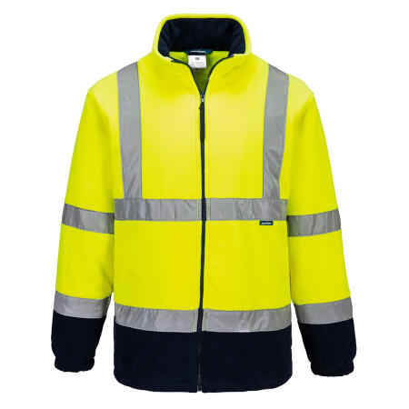 F301 Hi-Vis Contrast Fleece Yellow/Navy