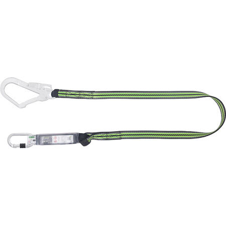 Kratos 1.8Mtr Lanyard + Scaff Hook Black/Green