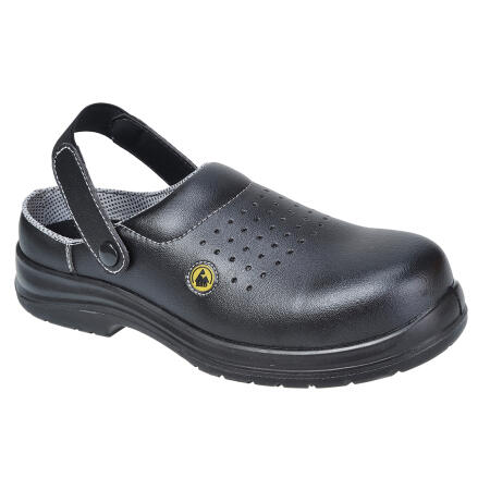 FC03 Portwest Compositelite ESD Perforated Safety Clog SB AE Black