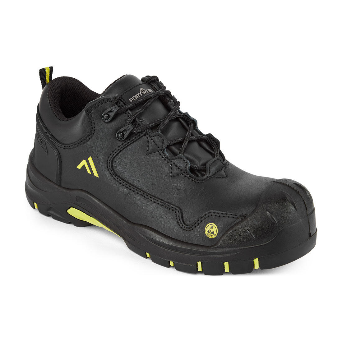 FC19 Composite Action Leather Low Shoe S3S ESD HRO SR SC FO Black/Yellow