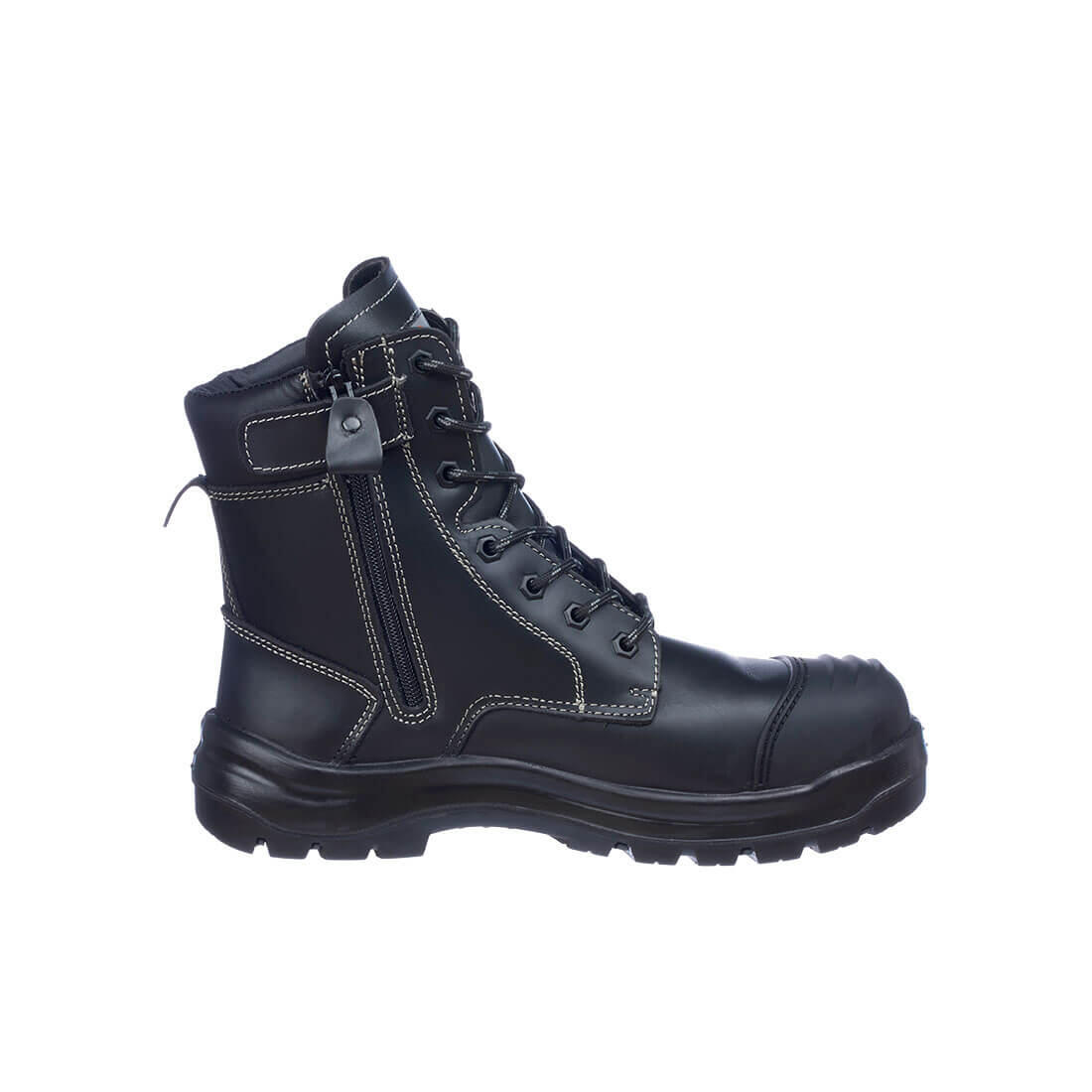 FD15 Steel Leather High Boot S3 HRO FO SC HI CI LG SR Black - Image 2
