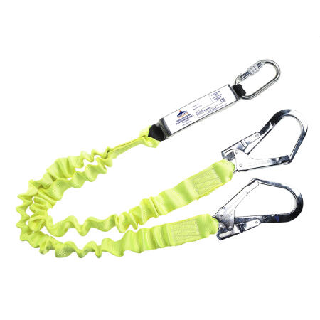 FP52 Double Elasticated 1.8m Lanyard With Shock Absorber Yellow