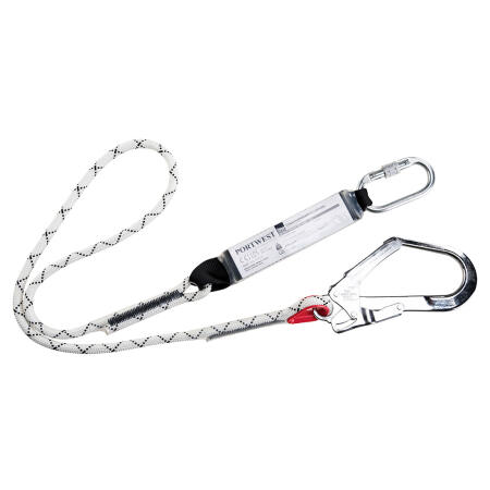 FP56 Single Kernmantle 1.8m Lanyard With Shock Absorber White