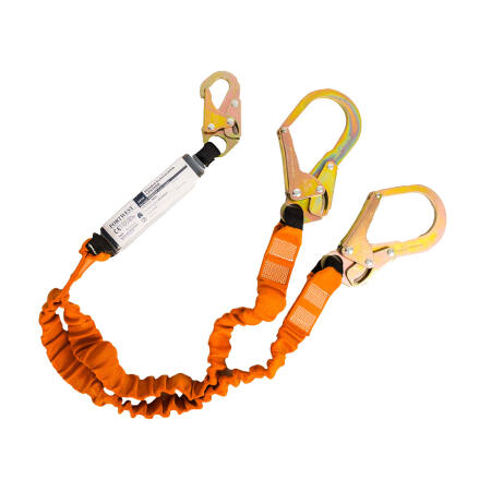 FP75 Double 140kg 1.8m Lanyard with Shock Absorber Black/Orange