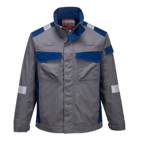 FR08 Bizflame Industry  Two Tone FR Jacket Grey