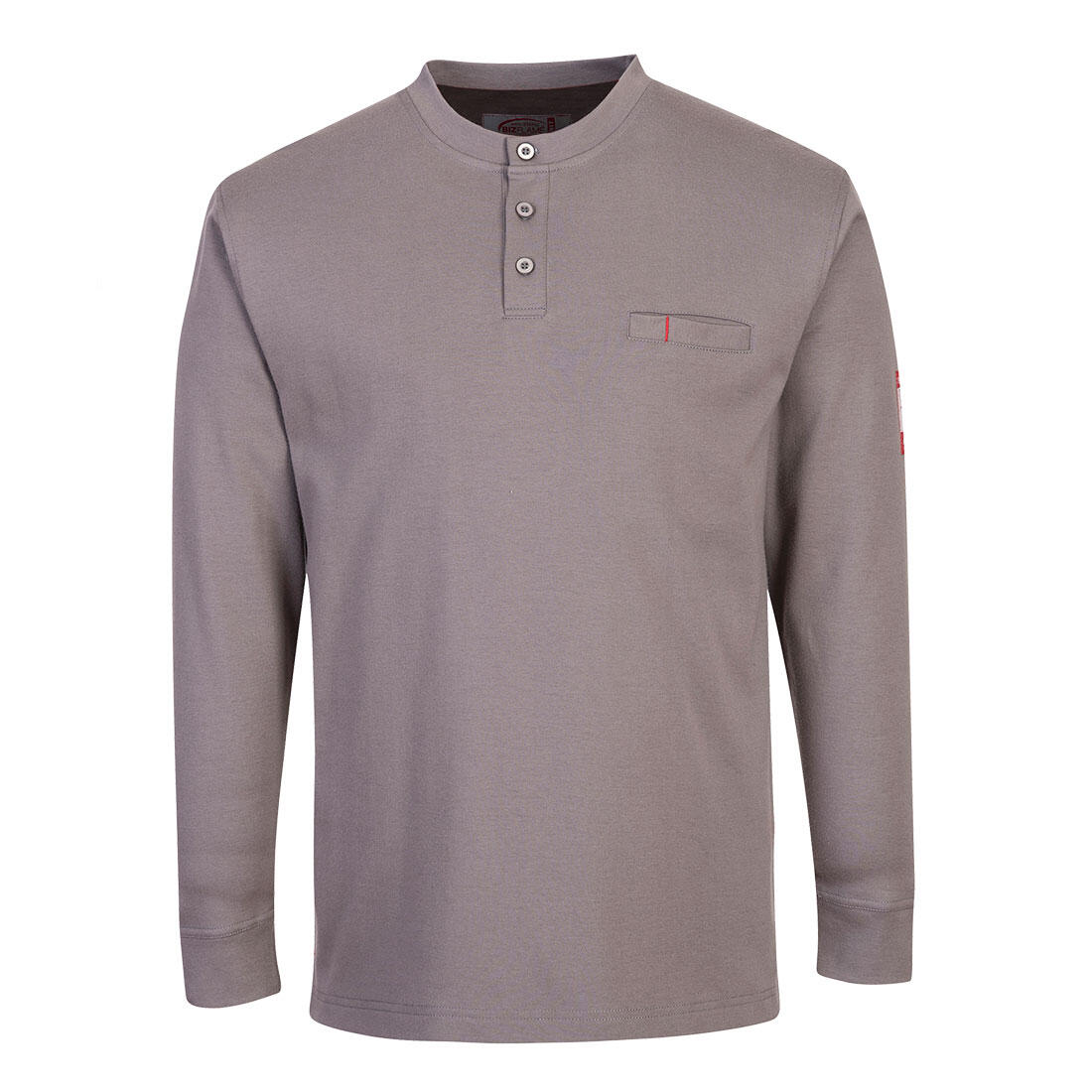 FR32 Bizflame Knit FR Long Sleeve Henley Grey