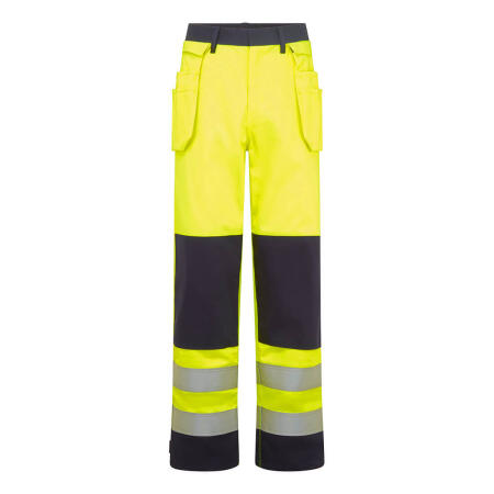FR440 Bizflame Work Hi-Vis Contrast FR Holster Trousers Yellow/Navy