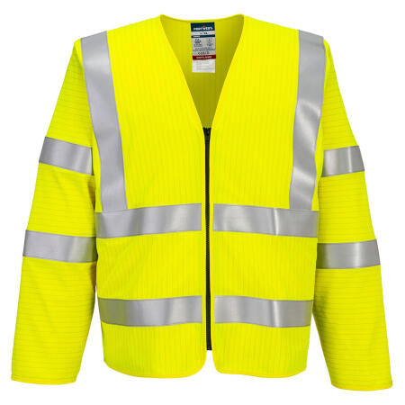 FR616 Bizflame Hi-Vis FR Long Sleeve Zip Vest Yellow