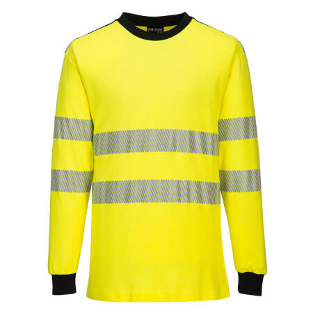 FR701 PW3 Modaflame Knit Hi-Vis FR Long Sleeve T-Shirt Yellow/Black