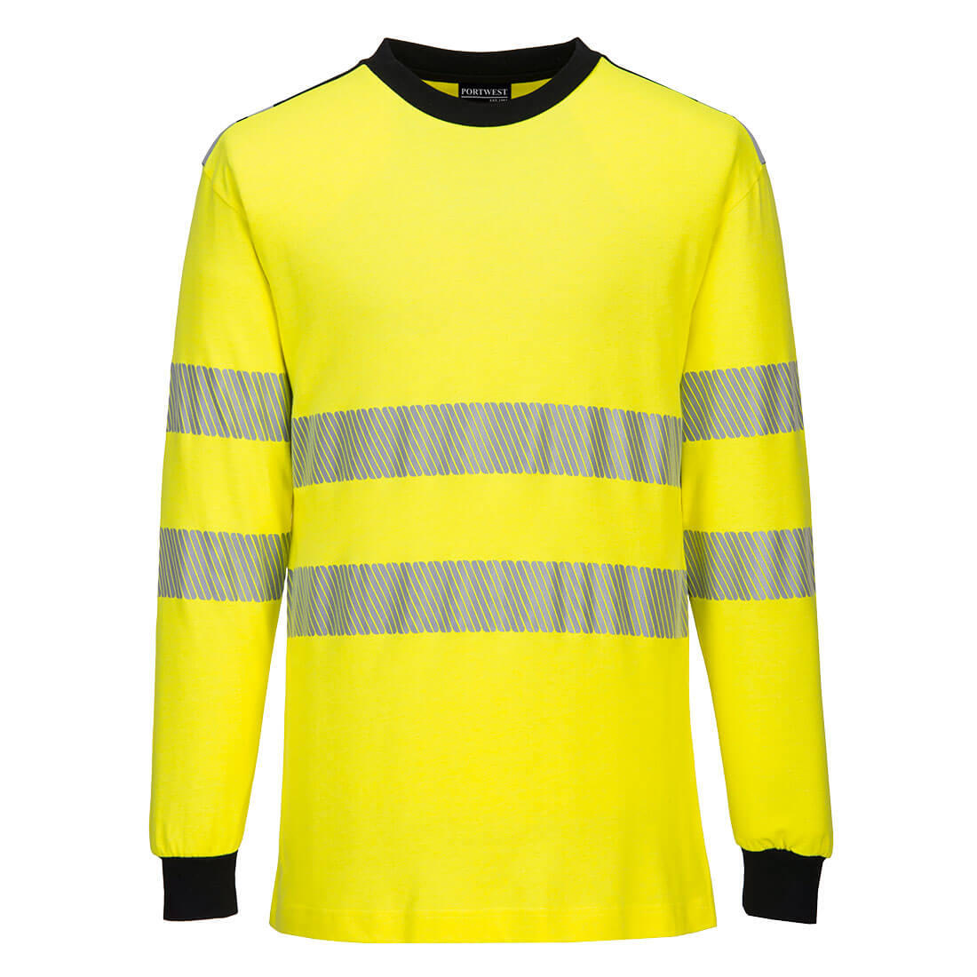 FR701 PW3 Modaflame Knit Hi-Vis FR Long Sleeve T-Shirt Yellow/Black