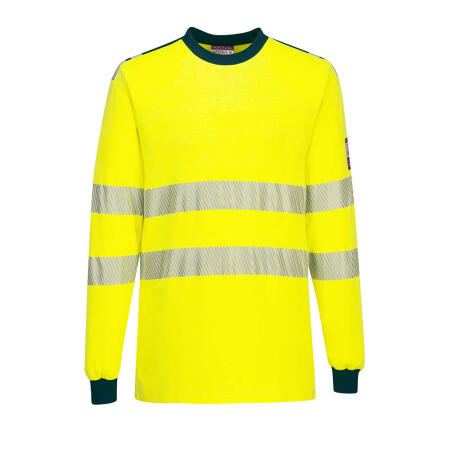 FR701 PW3 Modaflame Knit Hi-Vis FR Long Sleeve T-Shirt Yellow/Navy