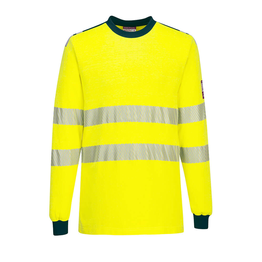 FR701 PW3 Modaflame Knit Hi-Vis FR Long Sleeve T-Shirt Yellow/Navy