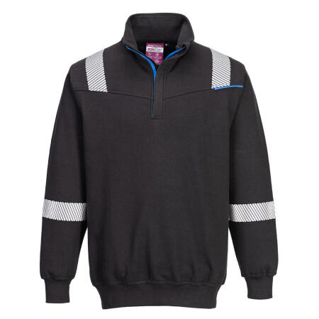 FR710 WX3 Modaflame Knit FR 1/4 Zip Sweatshirt Black