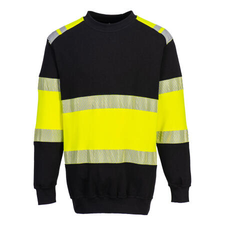 FR716 PW3 Modaflame Knit Hi-Vis Class 1 FR Sweatshirt Yellow/Black