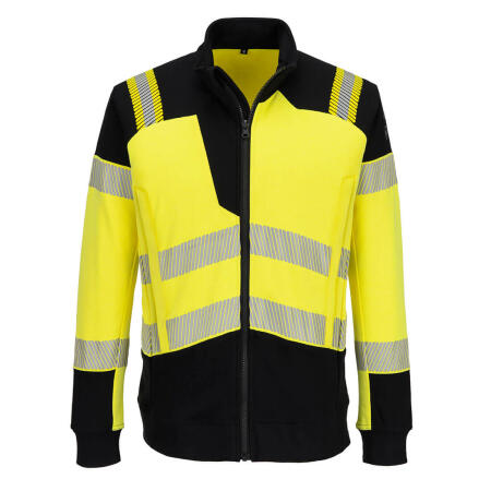 FR717 PW3 Modaflame Knit Hi-Vis FR Full Zip Sweatshirt Yellow/Black