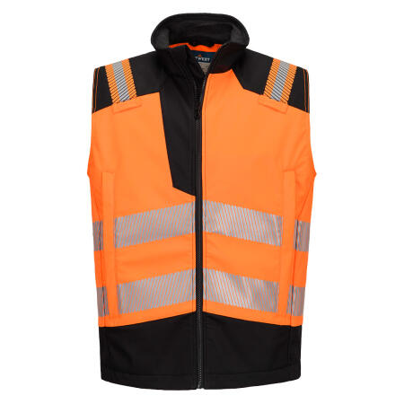 FR719 PW3 Modaflame Softshell Hi-Vis FR Gilet Orange/Black