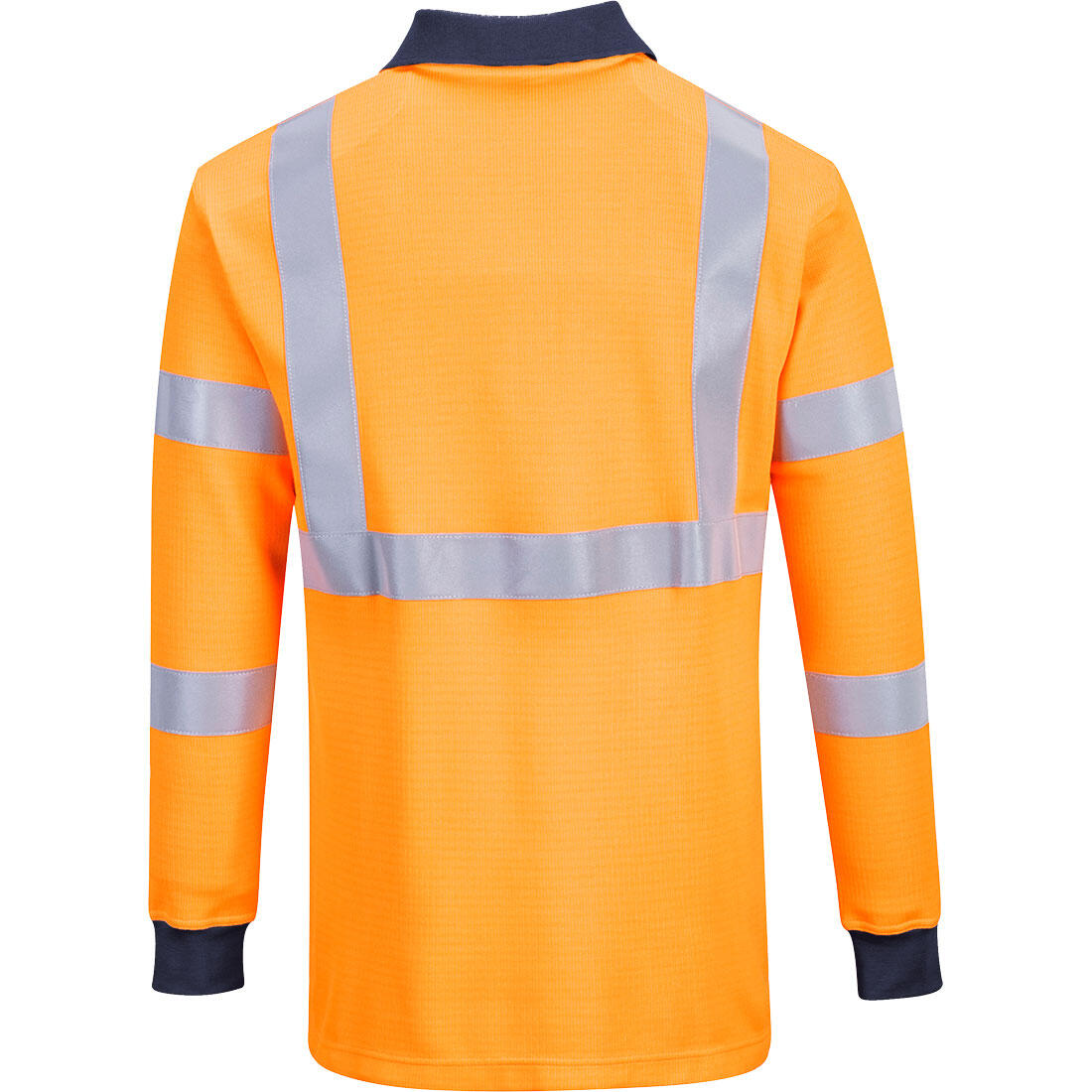 FR76 Modaflame Knit HVO FR Long Sleeve Polo Shirt Orange - Image 2