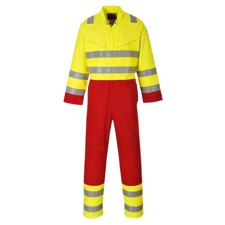 FR90 Bizflame Work Hi-Vis Contrast FR Coverall Yellow