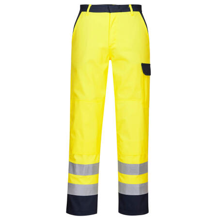 FR92 Bizflame Work Hi-Vis Contrast FR Trousers Yellow